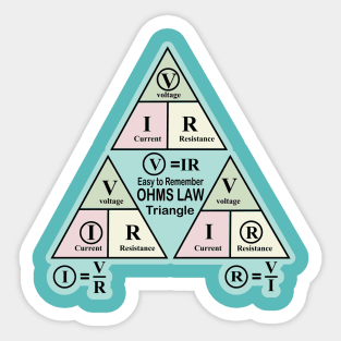 Electrical ohms Law Triangle formula Chart for Electrical Engineering Students Electricians a Electrical Engineer and Physics Students Sticker